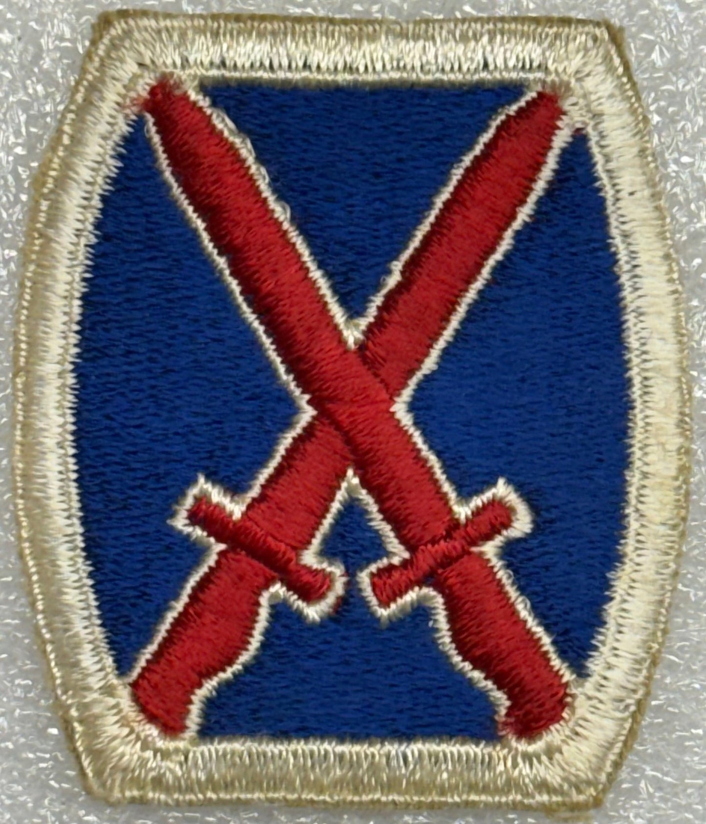 US Army 10th Light Division Color SSI/Patch Cut Edge (1944 - 1958) NO GLOW - Bateleur Militaria