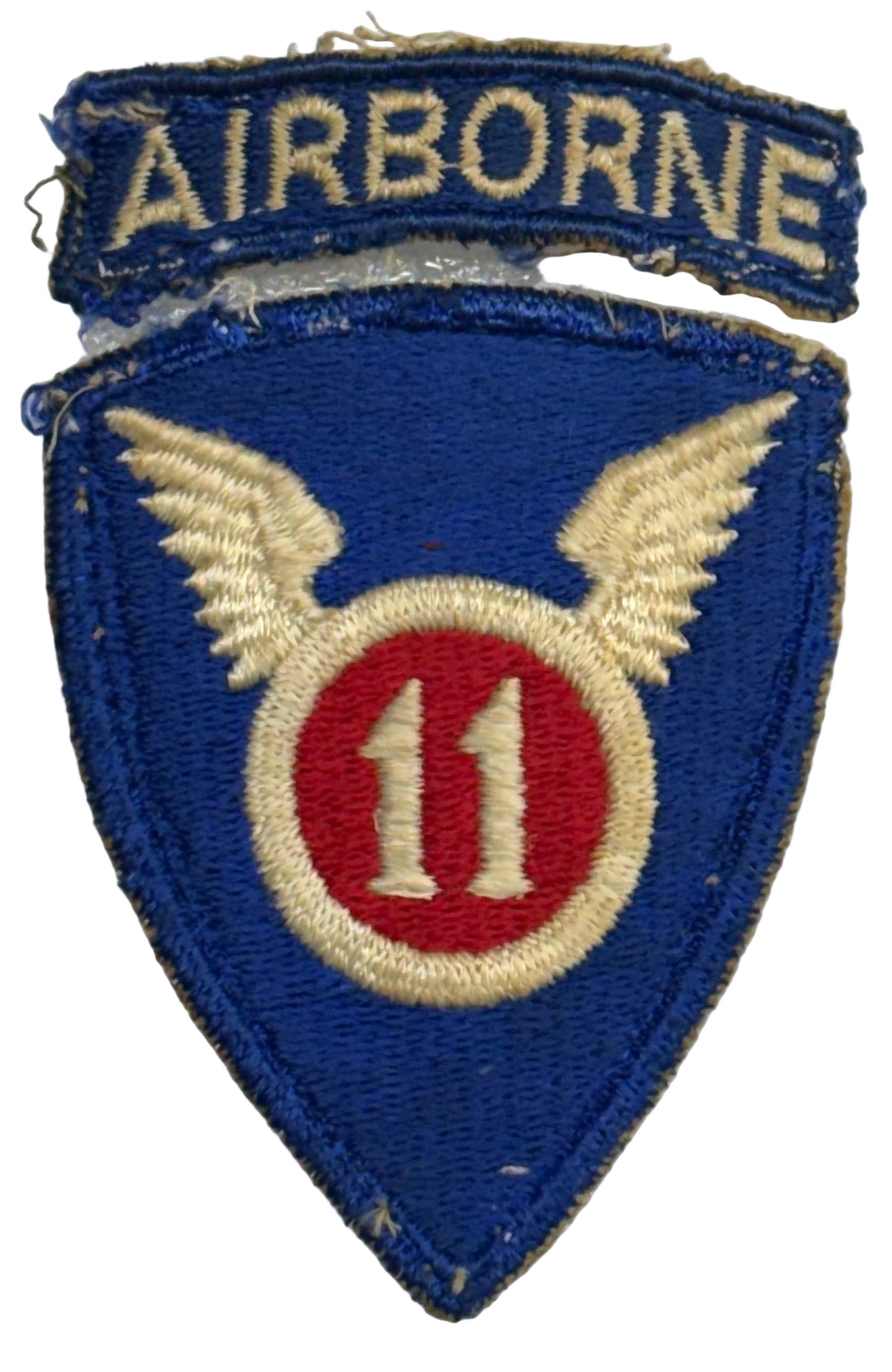 US Army 11th Airborne Division Color SSI/Patch Cut Edge 2 - Piece (1943 - 1958) NO GLOW - Bateleur Militaria