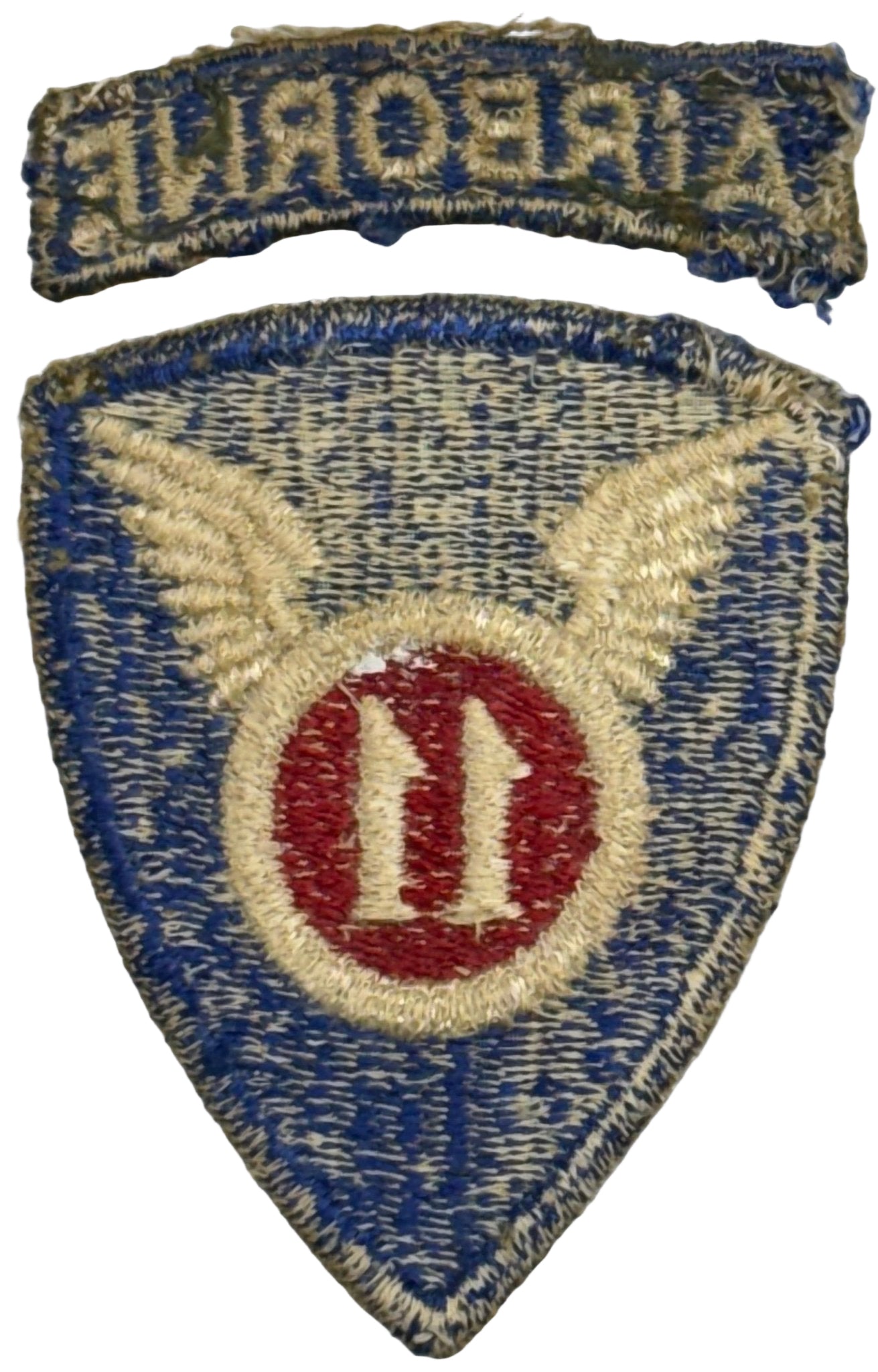 US Army 11th Airborne Division Color SSI/Patch Cut Edge 2 - Piece (1943 - 1958) NO GLOW - Bateleur Militaria