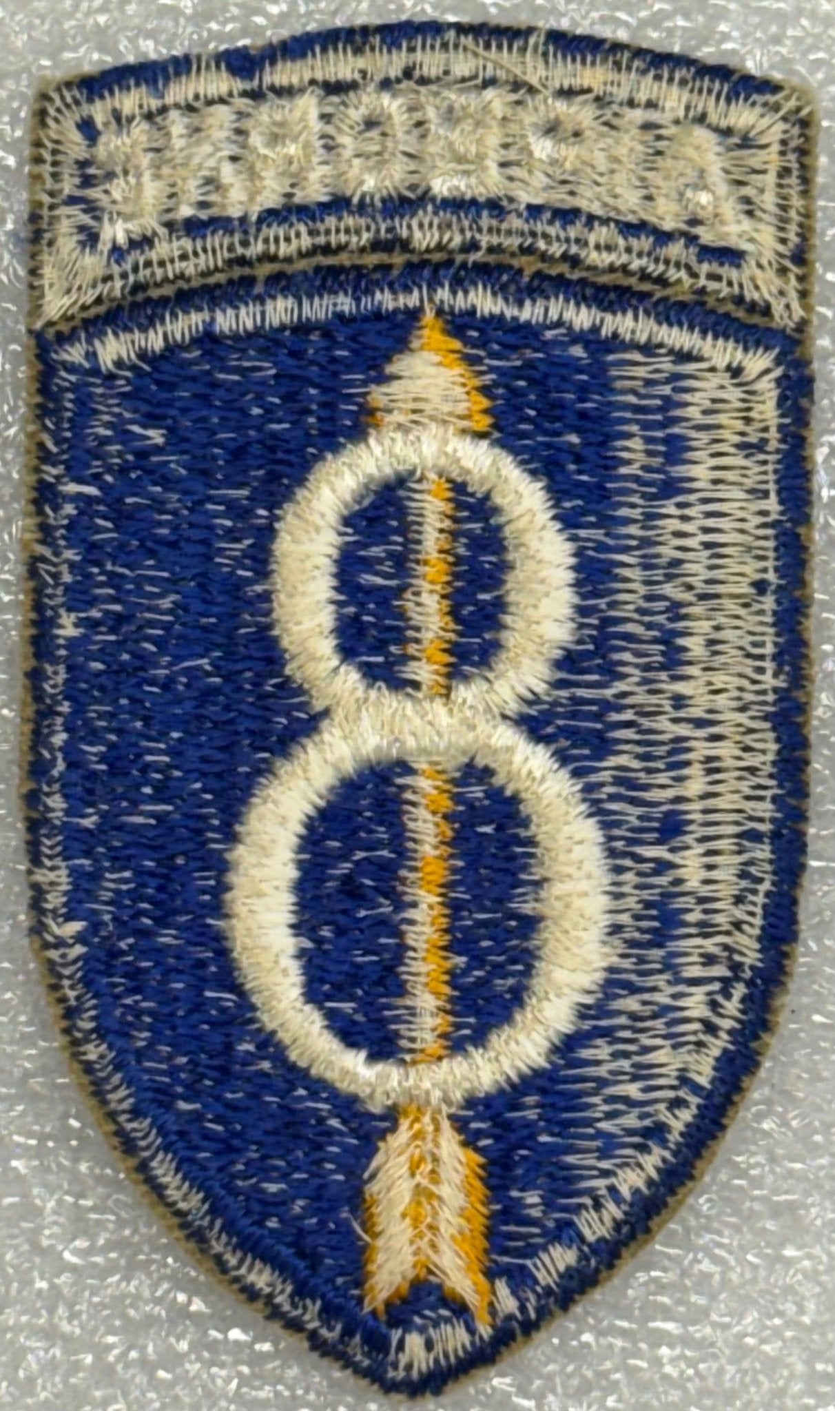 US Army 8th Infantry Division Color 1 - Piece SSI/Patch Cut Edge (1958 - 1973) NO GLOW - Bateleur Militaria