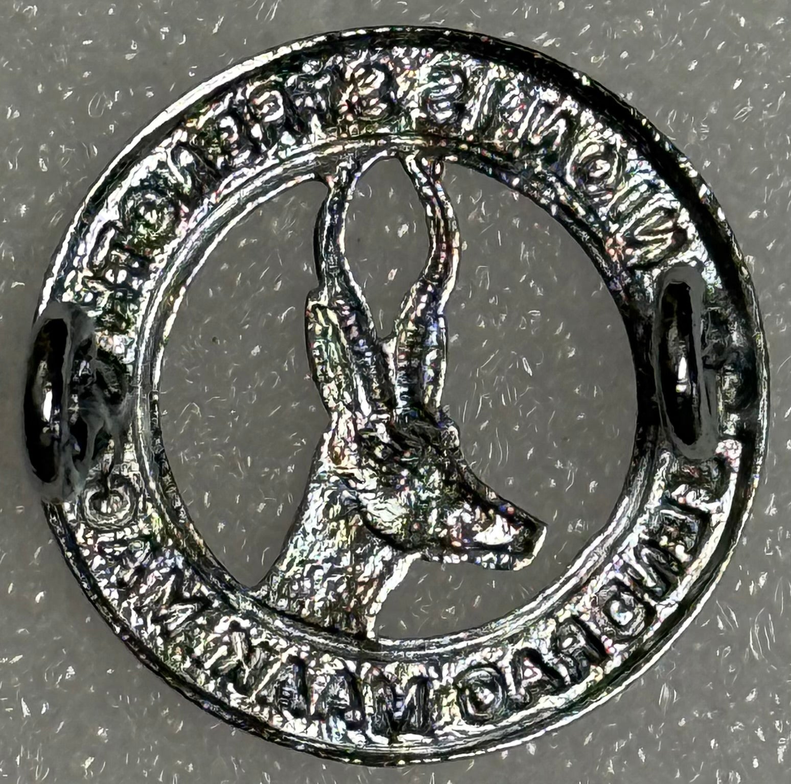 South Africa (UDF) General Service Corps Cap Badge 1940's Chrome 25mm - Bateleur Militaria