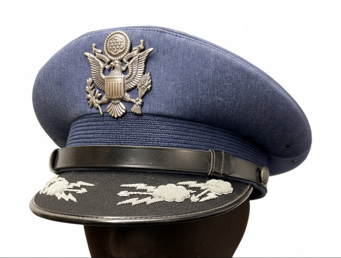 USAF Field Grade Officers Visor Cap with Cap Device Size 7 1/4 Korean War - Bateleur Militaria