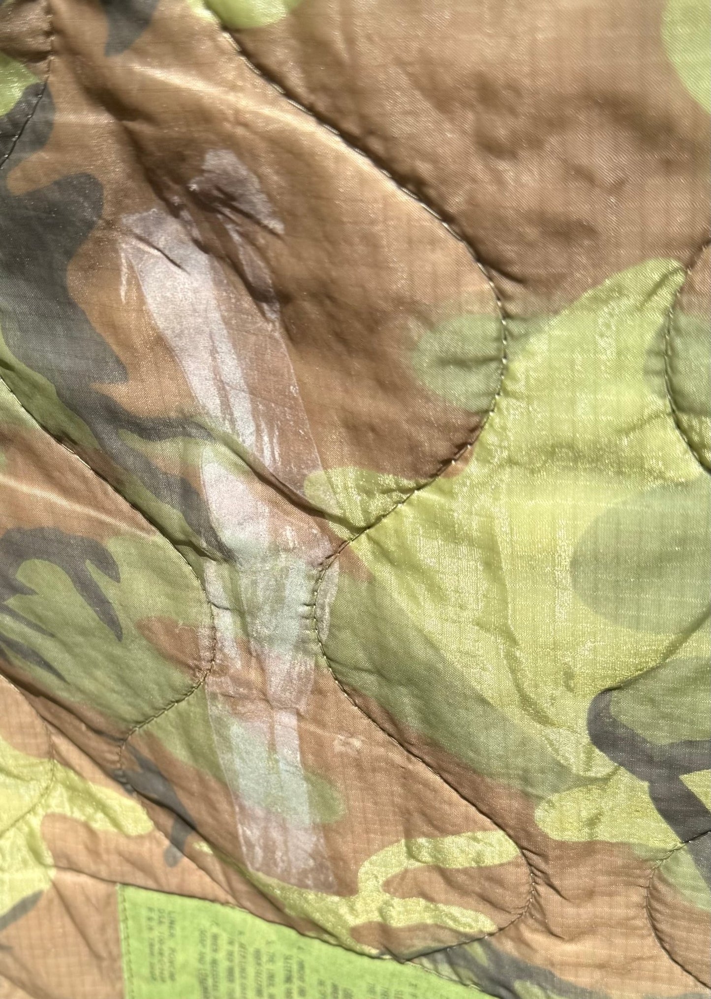US Vietnam 3rd Pattern Camo Poncho Liner Original Center Seam dated 1968