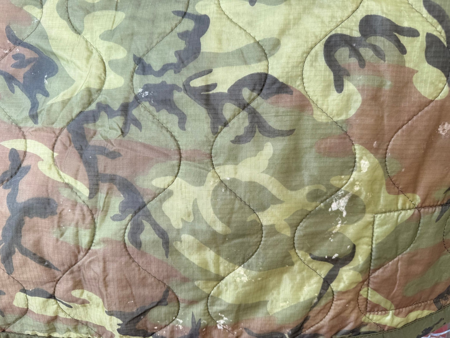 US Vietnam 3rd Pattern Camo Poncho Liner Original Center Seam dated 1968