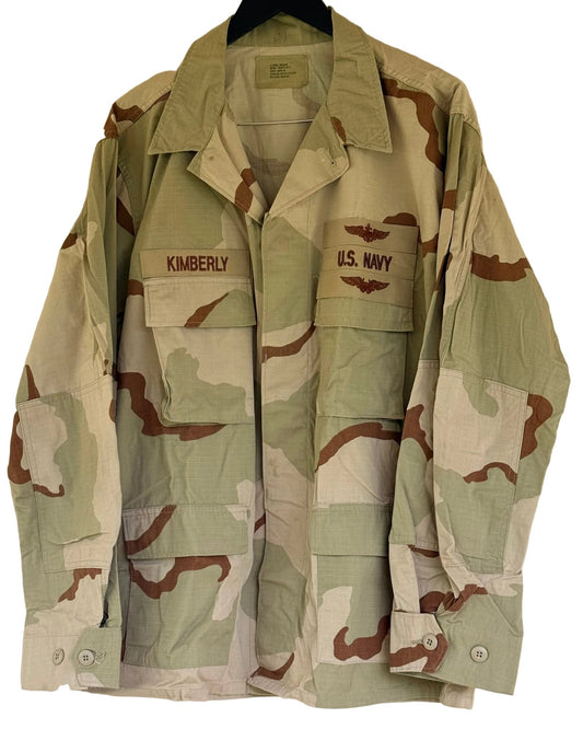 Authentic US 3-Color Desert Camouflage Coat XL Badged (Like New) - Bateleur Militaria