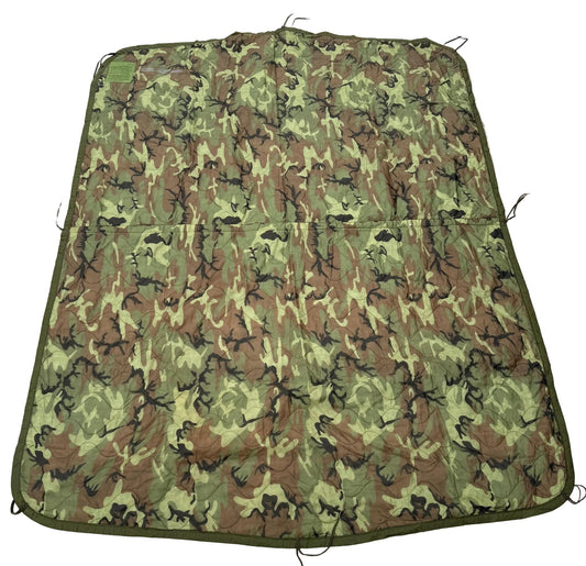 US Vietnam 3rd Pattern Camo Poncho Liner Original Center Seam dated 1968 - Bateleur Militaria