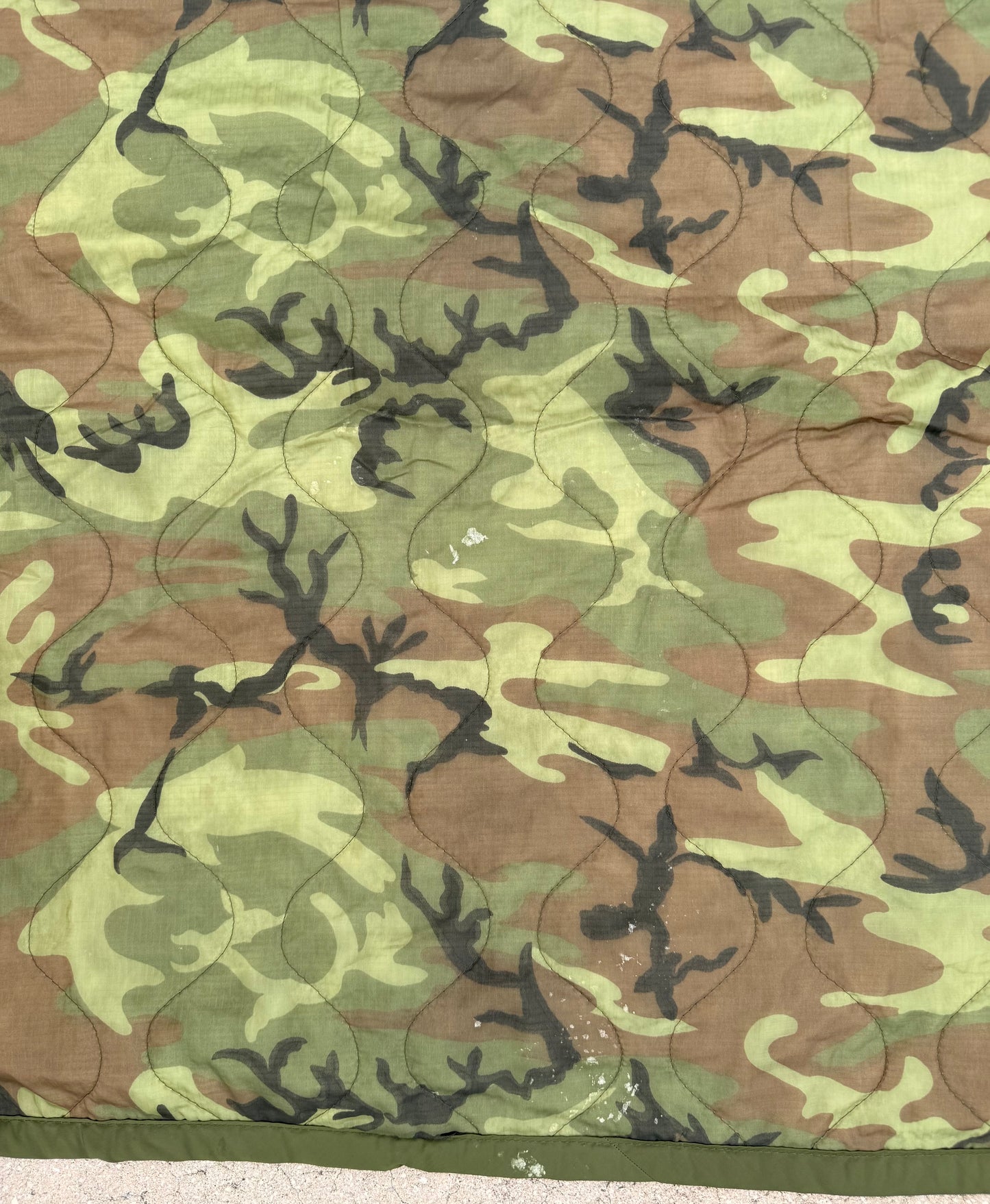 US Vietnam 3rd Pattern Camo Poncho Liner Original Center Seam dated 1968