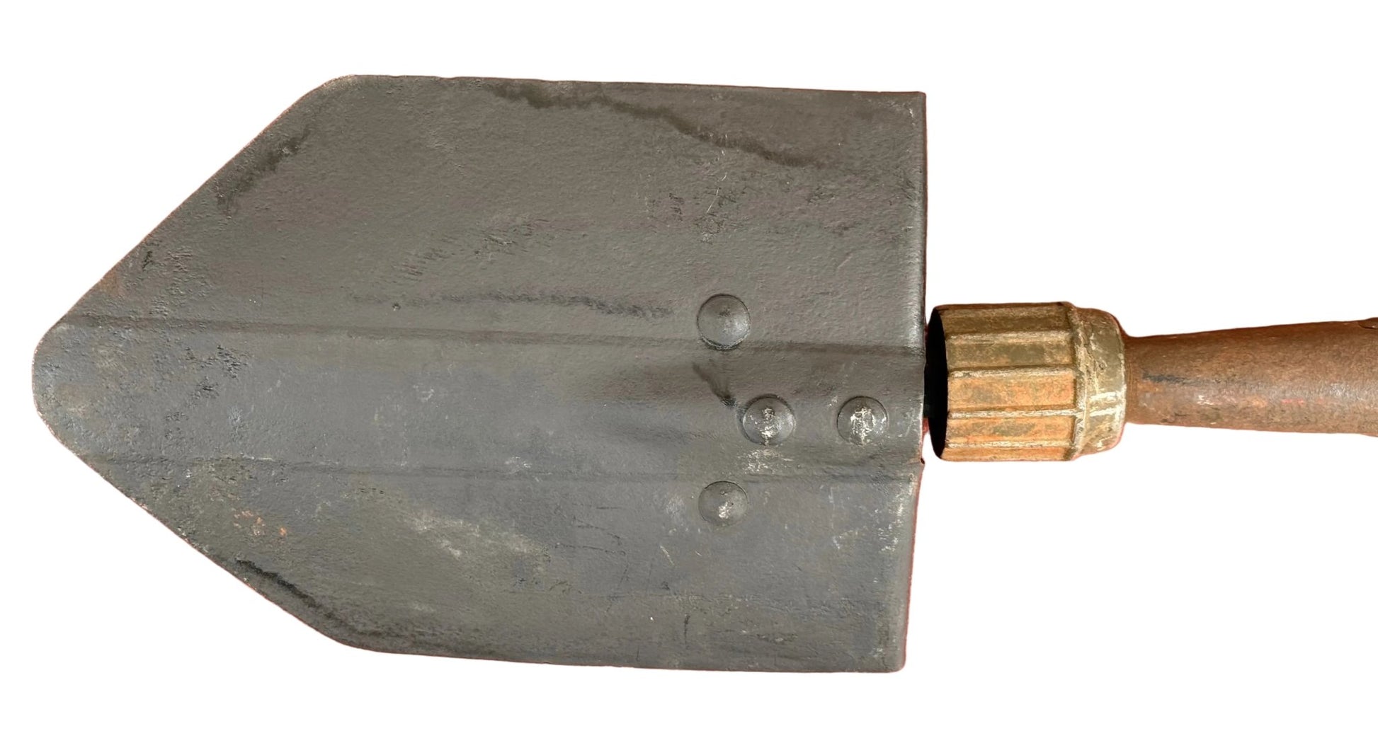 US WW2 1944 Ames Entrenching Tool Shovel Folding Green Wood Handle - Bateleur Militaria