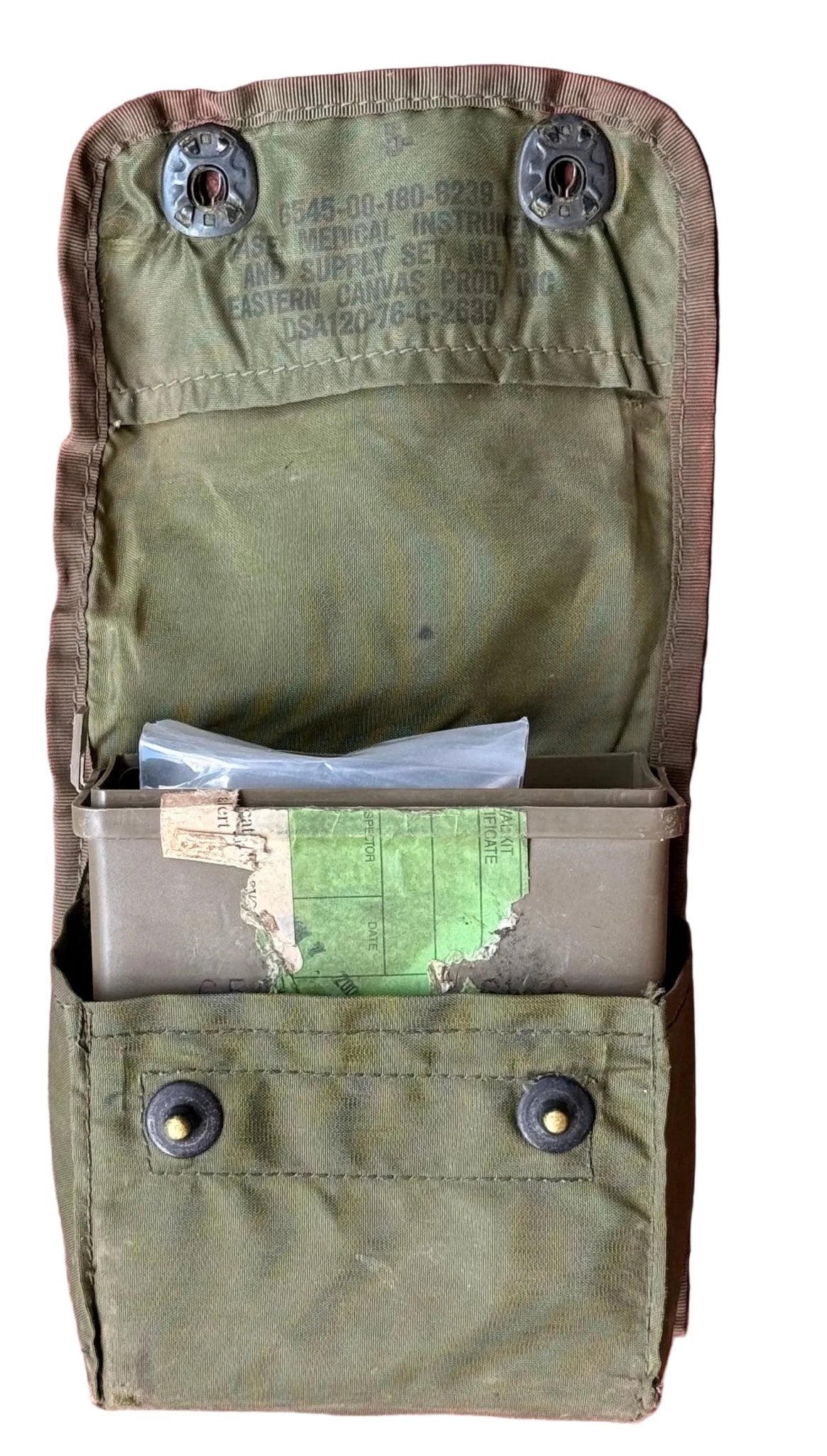 US Nylon Medical Instrument & Supply Set Case No. 8 plus Insert and Content 1976 - Bateleur Militaria