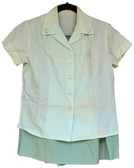 US Army Woman's Training Duty Uniform Green Shirt, Skirt & Short Named - Bateleur Militaria