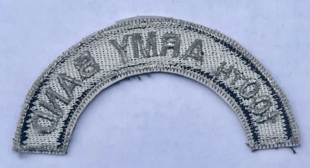 US Army 100th Army Band Tab Cut Edge Grey on Black - Bateleur Militaria