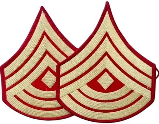 USMC First Sergeant Evening Dress Chevrons Merrowed Edge Set - Bateleur Militaria