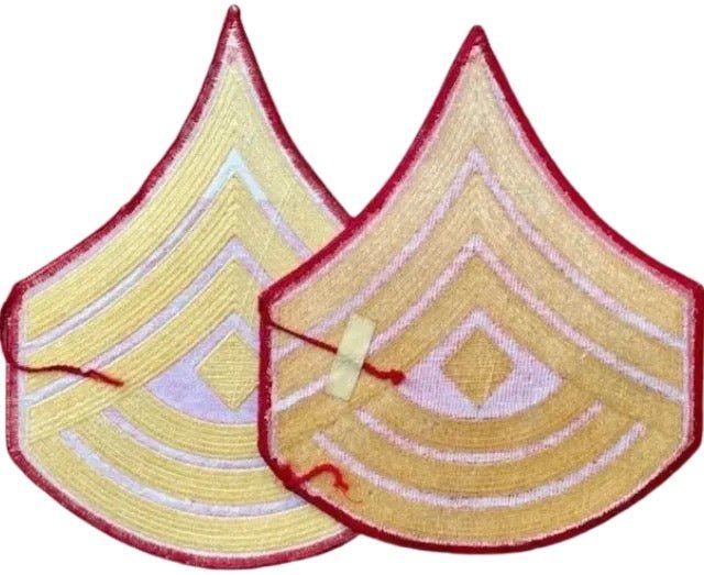 USMC First Sergeant Evening Dress Chevrons Merrowed Edge Set - Bateleur Militaria
