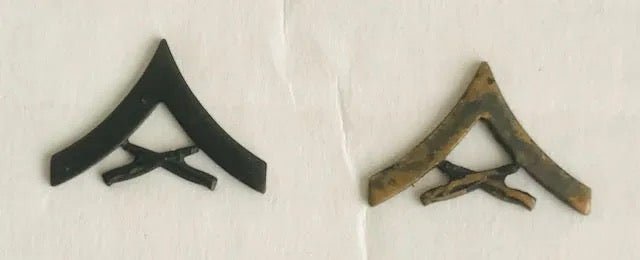 USMC Lance Corporal Subdued Collar Rank Insignia Set Used - Bateleur Militaria