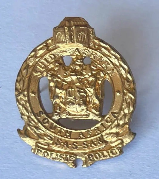 South Africa Railway Police (SARP) Collar Badge Officer Gilt - Bateleur Militaria