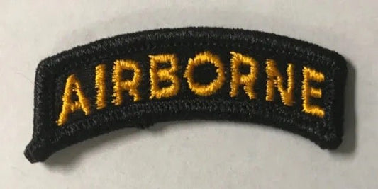 US Army Airborne Tab Yellow on Black - Bateleur Militaria