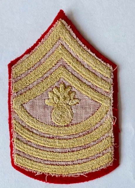 USMC Vintage Female Master Gunnery Sergeant Dress Blues Chevron Felt Pair - Bateleur Militaria