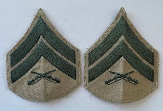 USMC Corporal Khaki Service Dress Chevrons Set - Bateleur Militaria