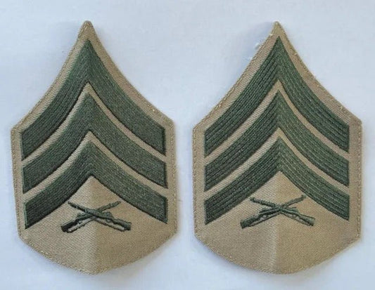 USMC Sergeant Khaki Service Dress Chevrons Set - Bateleur Militaria