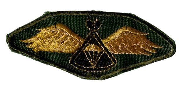 Lesotho Army Instructor Parachute Wings Black Center on Green - Bateleur Militaria