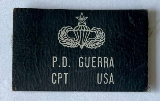 US Senior Parachute Wings on Black Leather with Velcro Back - Bateleur Militaria