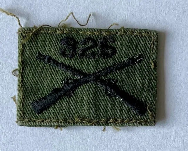 US Army 325th Parachute Infantry Regiment Collar Patch Black on OD - Bateleur Militaria