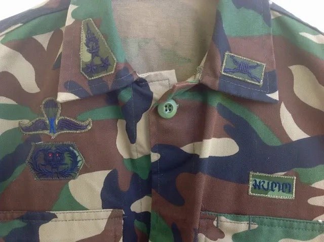 Thailand Royal Marine Corps Woodlands Camo Shirt Size Large - Bateleur Militaria
