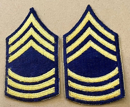 US Army Rank Insignia Non - Combat Unit (1948 - Feb 1951) Master Sergeant 2" Set - Bateleur Militaria
