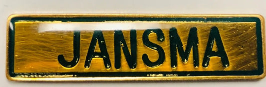 South Africa (SAP) Police Name Plate "Jansma" - Bateleur Militaria