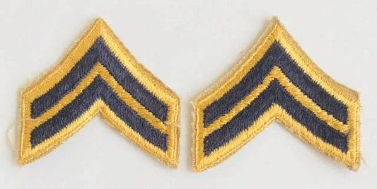 US Army Rank Insignia Combat Unit (1948 - Feb 1951) Corporal 2" (Set) - Bateleur Militaria