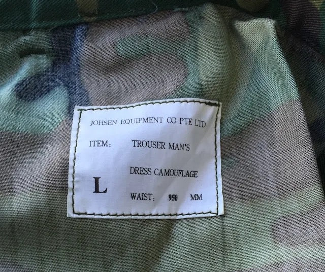 Singapore ERDL No 4 Dress Camo Shirt and Trousers Size Large - Bateleur Militaria