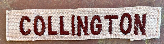 Vintage US Army Name Tape Desert "Collington" - Bateleur Militaria