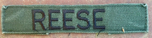 Vintage US Army Name Tape OD "Reese" - Bateleur Militaria