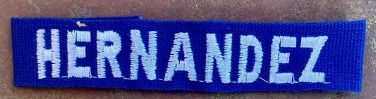 Vintage USAF Name Tape Blue "Hernandez" - Bateleur Militaria