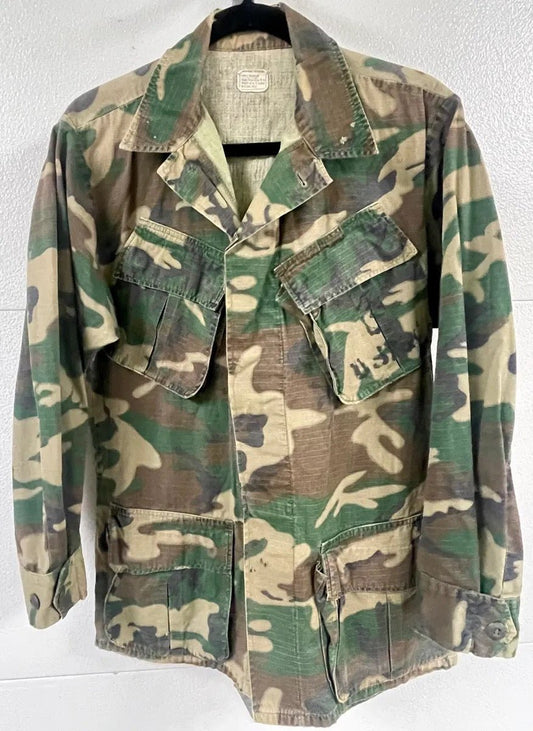 USMC Tropical Combat Coat ERDL Camo Brown Dominant 1970 U31 - Bateleur Militaria