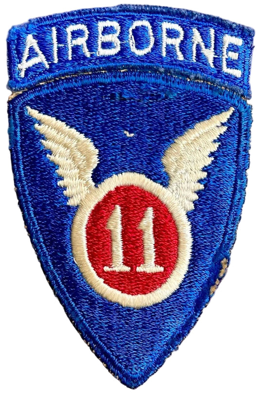 US Original 2 Piece 11th Airborne Division White Back Patch - Bateleur Militaria