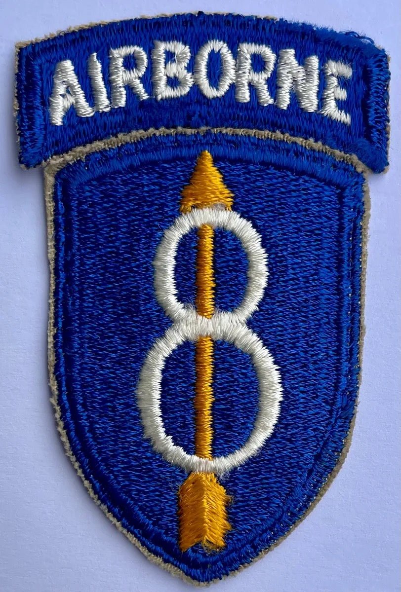 US Original 1 Piece 8th Airborne Division White Back Patch - Bateleur Militaria