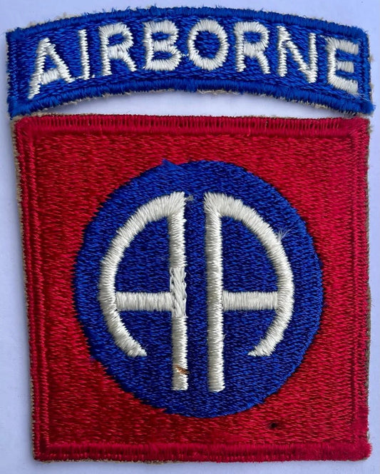 US Original 2 Piece Green Back 82nd Airborne Division Patch - Bateleur Militaria