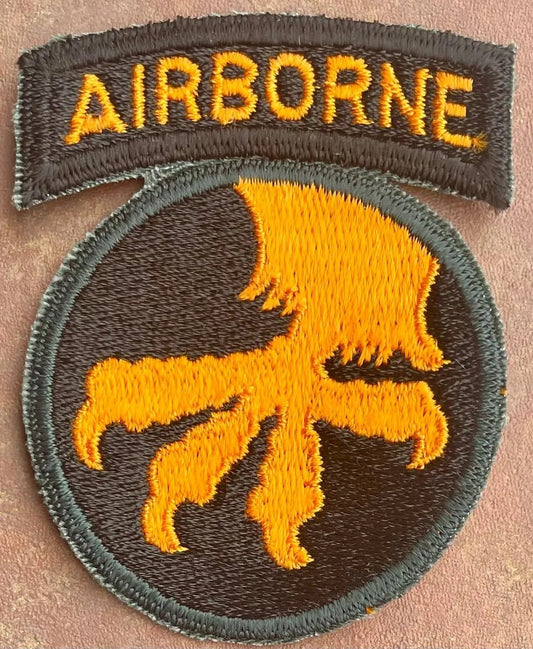 US Original 1 Piece 17th Airborne Patch With Uncut Center 1 - Bateleur Militaria
