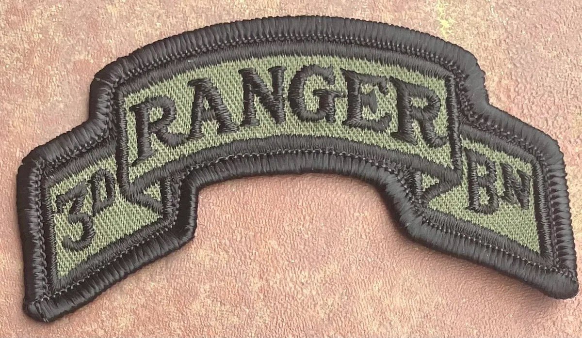 Scrolled Ranger US Army 3rd Ranger Battalion Scroll Subdued Merrowed Edge