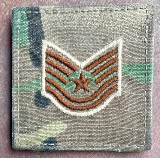 USAF Technical Sergeant Rank Patch OCP Velcro Back Single - Bateleur Militaria
