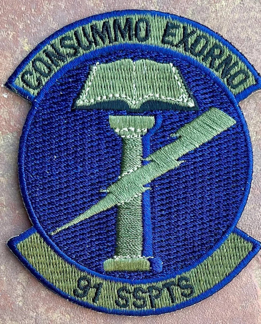 USAF 91st Security Support Squadron Patch OD Sew - On - Bateleur Militaria