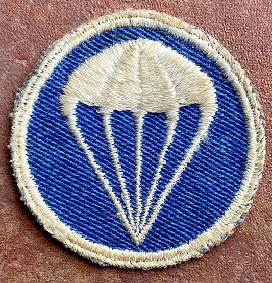 US Army Airborne Infantry Cap Patch Cut Edge on Blue Twill 3 - Bateleur Militaria