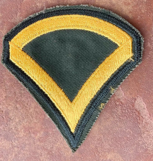 US Army Private 1st Class Chevron OD Merrow Edge Single - Bateleur Militaria