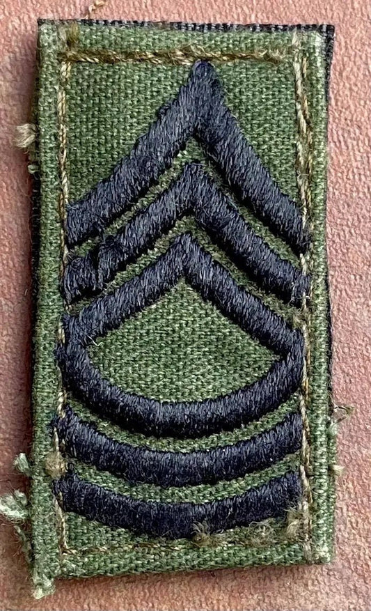 US Army Master Sergeant Collar Chevron on OD Single - Bateleur Militaria
