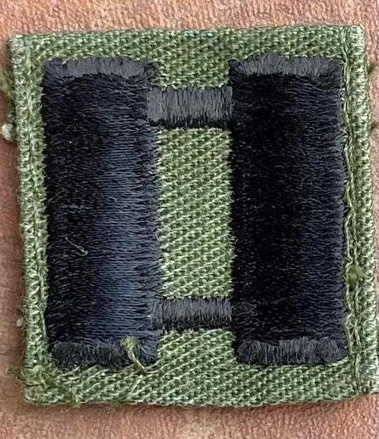 US Army Captain Collar Chevron on OD Single - Bateleur Militaria