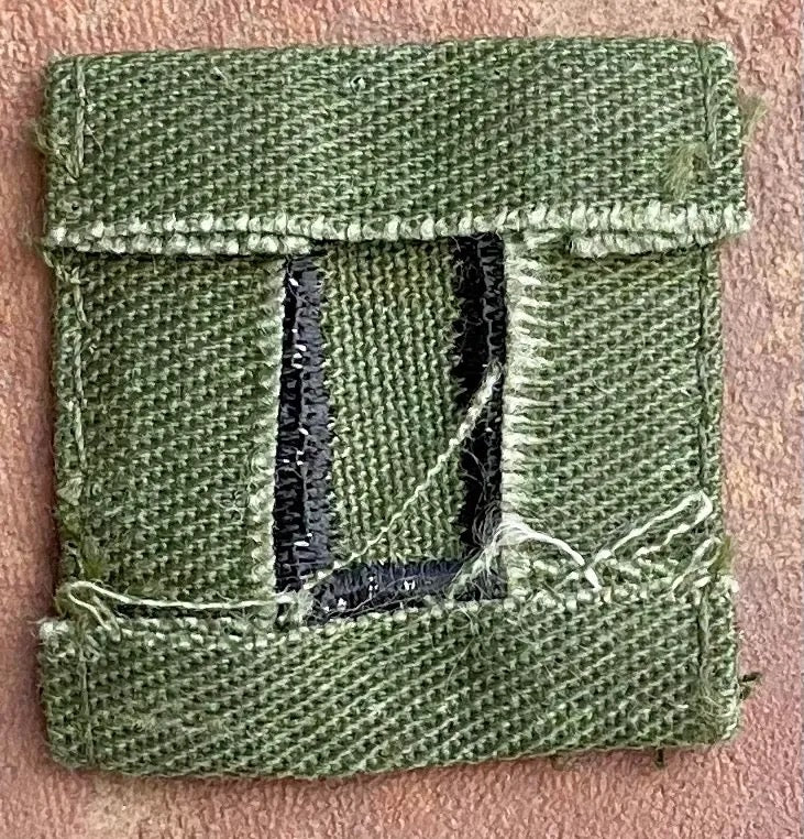 US Army Captain Collar Chevron on OD Single - Bateleur Militaria