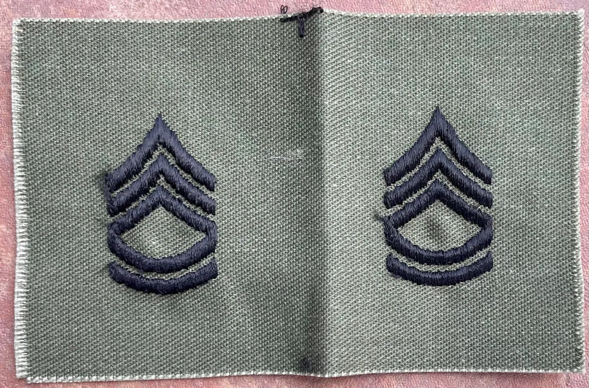 US Army Sergeant First Class Collar Chevron OD Set