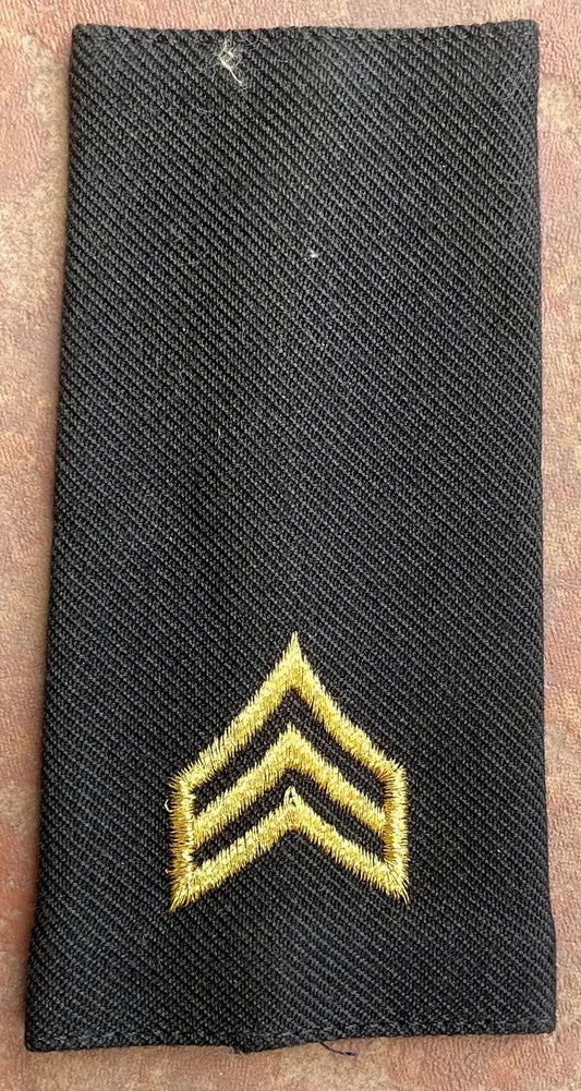 US Army Sergeant Chevron on Dress Uniform Black Slide Set of 2 - Bateleur Militaria
