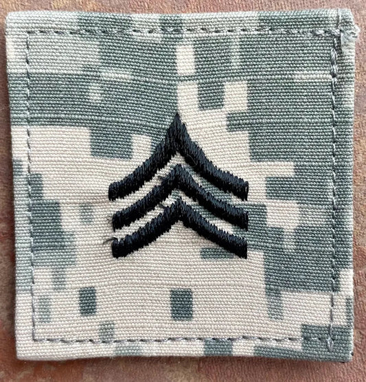 US Army Sergeant Chevron on ACU with Velcro Back - Bateleur Militaria